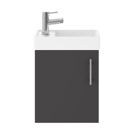 [BFSA013] Freehay Compact Cloakroom Vanity Basin Unit, 400mm - Choice of Mount Type, Colour and Handle Finish - Cutout