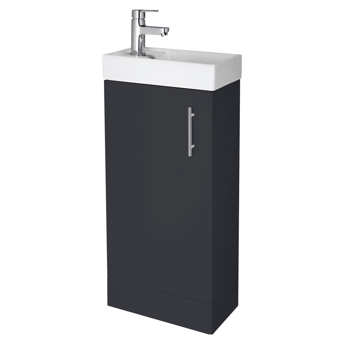 [BFSA024] Freehay Compact Cloakroom Vanity Basin Unit, 400mm - Choice of Mount Type, Colour and Handle Finish - Cutout