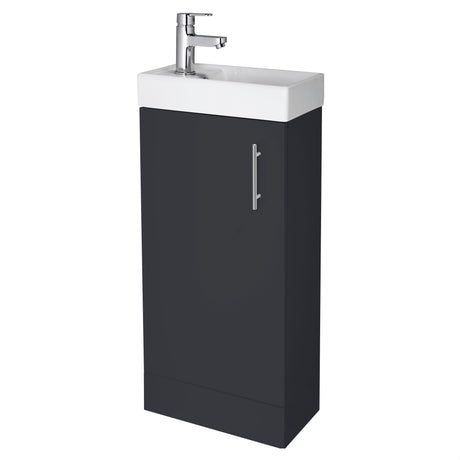 [BFSA024] Freehay Compact Cloakroom Vanity Basin Unit, 400mm - Choice of Mount Type, Colour and Handle Finish - Cutout