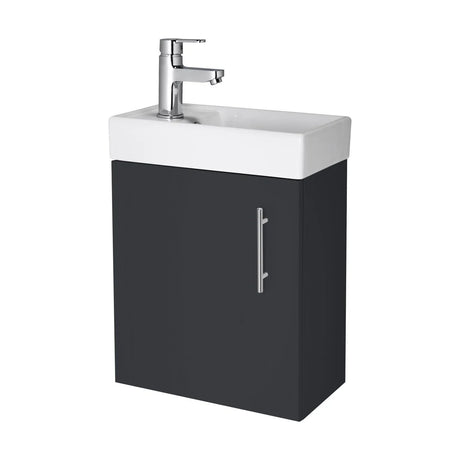 Freehay Compact Cloakroom Vanity Basin Unit, 400mm - Choice of Mount Type, Colour and Handle Finish