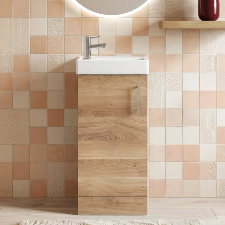 Freehay Compact Cloakroom Vanity Basin Unit, 400mm - Choice of Mount Type, Colour and Handle Finish