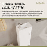 400mm Striking Floor Standing Bathroom Vanity & Basin – Chrome Handle – Gloss White