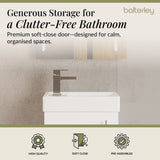 400mm Striking Floor Standing Bathroom Vanity & Basin – Chrome Handle – Gloss White