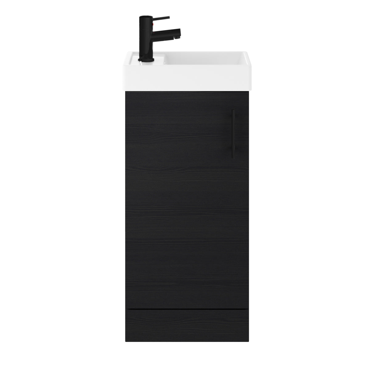 Compact Cloakroom Vanity Basin Unit, 400mm - Choice of Mount Type, Colour and Handle Finish