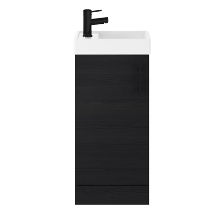 Compact Cloakroom Vanity Basin Unit, 400mm - Choice of Mount Type, Colour and Handle Finish