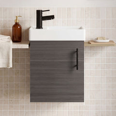 [BFSAH0992] Freehay Compact Cloakroom Vanity Basin Unit, 400mm - Choice of Mount Type, Colour and Handle Finish - Silo