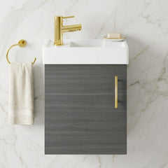 [BFSAH0993] Freehay Compact Cloakroom Vanity Basin Unit, 400mm - Choice of Mount Type, Colour and Handle Finish - Silo