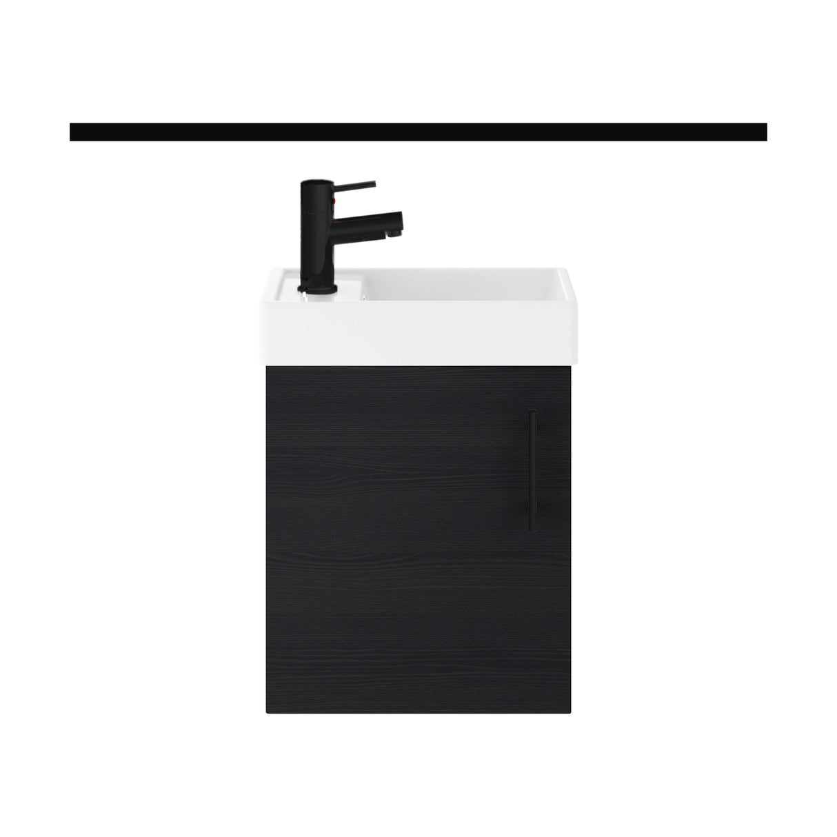 [BFSAH1092] Freehay Compact Cloakroom Vanity Basin Unit, 400mm - Choice of Mount Type, Colour and Handle Finish - Cutout