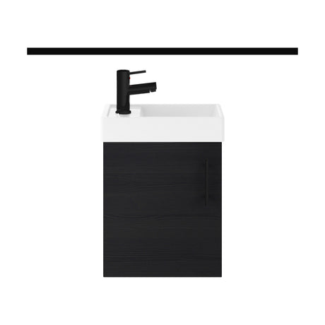 [BFSAH1092] Freehay Compact Cloakroom Vanity Basin Unit, 400mm - Choice of Mount Type, Colour and Handle Finish - Cutout