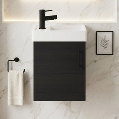 [BFSAH1092] Freehay Compact Cloakroom Vanity Basin Unit, 400mm - Choice of Mount Type, Colour and Handle Finish - Silo
