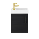 Compact Cloakroom Vanity Basin Unit, 400mm - Choice of Mount Type, Colour and Handle Finish