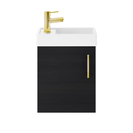 Compact Cloakroom Vanity Basin Unit, 400mm - Choice of Mount Type, Colour and Handle Finish