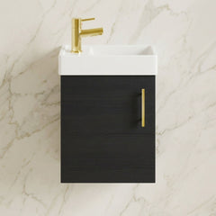 [BFSAH1093] Freehay Compact Cloakroom Vanity Basin Unit, 400mm - Choice of Mount Type, Colour and Handle Finish - Silo
