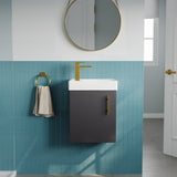 Compact Cloakroom Vanity Basin Unit, 400mm - Choice of Mount Type, Colour and Handle Finish