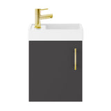 Compact Cloakroom Vanity Basin Unit, 400mm - Choice of Mount Type, Colour and Handle Finish