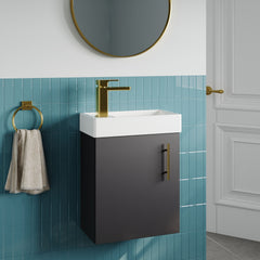 [BFSAH1393] Freehay Compact Cloakroom Vanity Basin Unit, 400mm - Choice of Mount Type, Colour and Handle Finish - Lifestyle 3