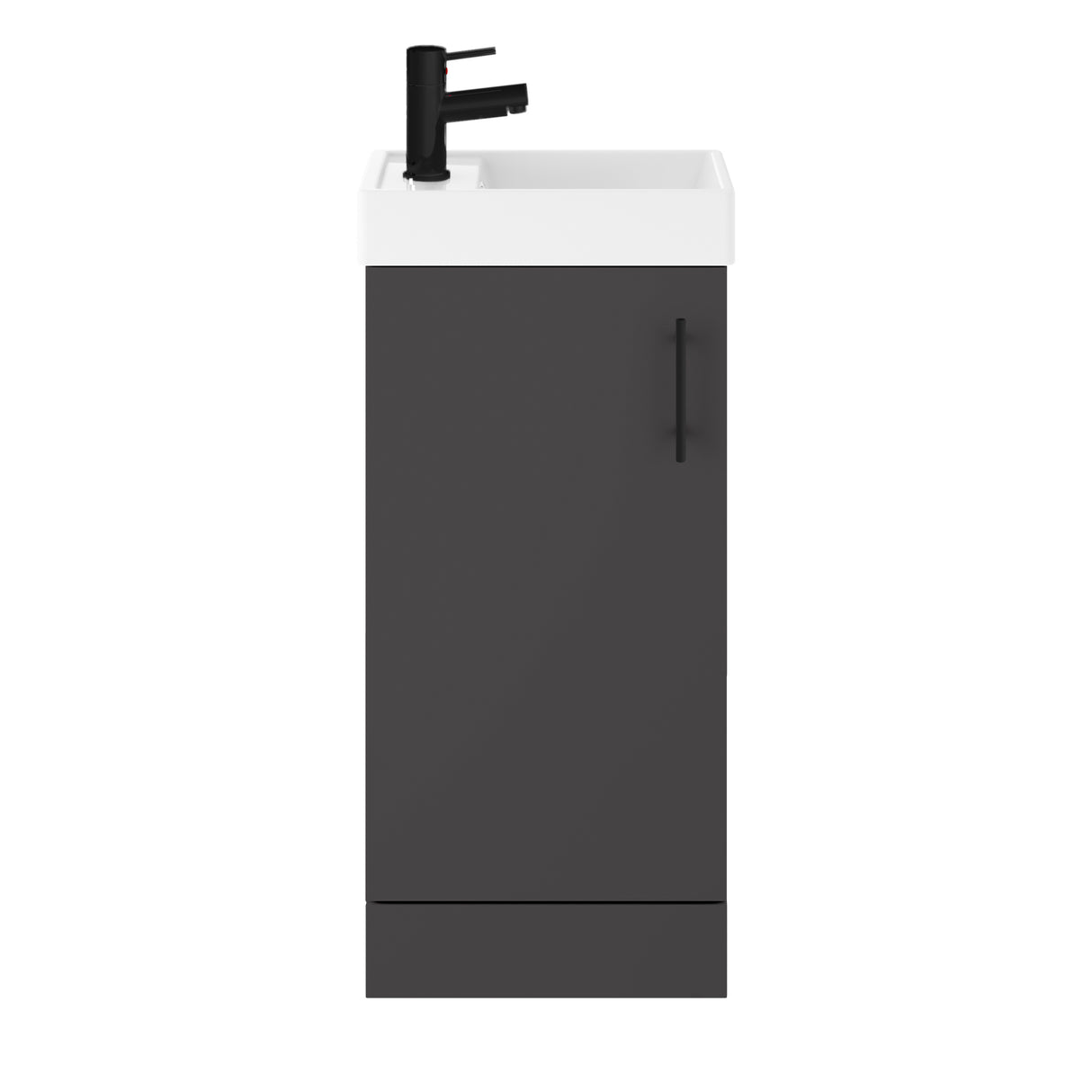 Compact Cloakroom Vanity Basin Unit, 400mm - Choice of Mount Type, Colour and Handle Finish