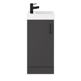 Compact Cloakroom Vanity Basin Unit, 400mm - Choice of Mount Type, Colour and Handle Finish