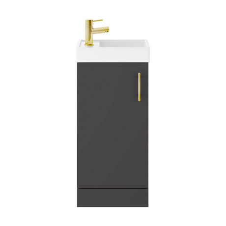 [BFSAH1493] Freehay Compact Cloakroom Vanity Basin Unit, 400mm - Choice of Mount Type, Colour and Handle Finish - Cutout