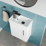 Compact Cloakroom Vanity Basin Unit, 400mm - Choice of Mount Type, Colour and Handle Finish