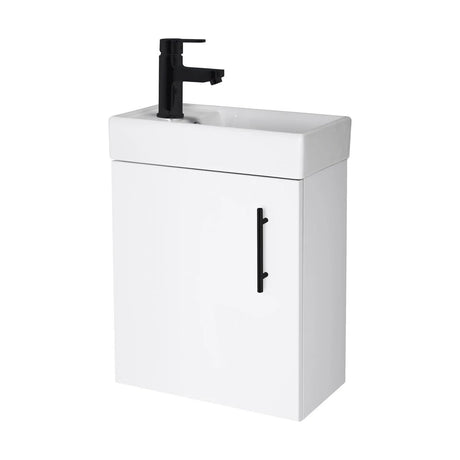 Freehay Compact Cloakroom Vanity Basin Unit, 400mm - Choice of Mount Type, Colour and Handle Finish