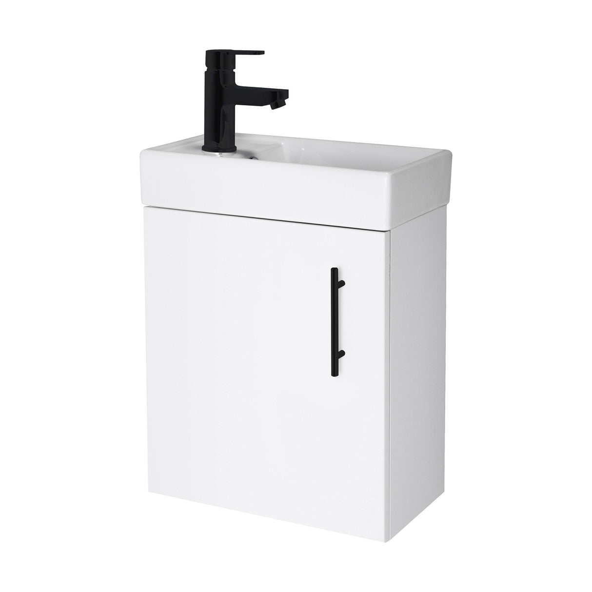 [BFSAH1892] Freehay Compact Cloakroom Vanity Basin Unit, 400mm - Choice of Mount Type, Colour and Handle Finish - Cutout