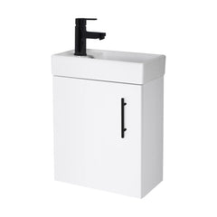 [BFSAH1892] Freehay Compact Cloakroom Vanity Basin Unit, 400mm - Choice of Mount Type, Colour and Handle Finish - Cutout