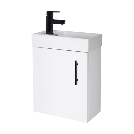[BFSAH1892] Freehay Compact Cloakroom Vanity Basin Unit, 400mm - Choice of Mount Type, Colour and Handle Finish - Cutout