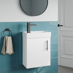 [BFSAH1892] Freehay Compact Cloakroom Vanity Basin Unit, 400mm - Choice of Mount Type, Colour and Handle Finish - Lifestyle 3