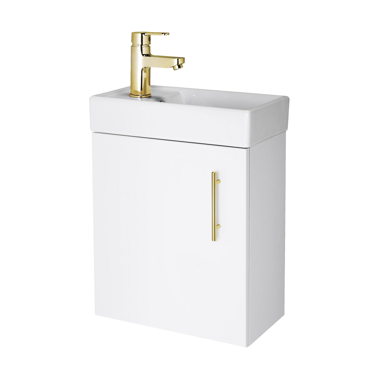 [BFSAH1893] Freehay Compact Cloakroom Vanity Basin Unit, 400mm - Choice of Mount Type, Colour and Handle Finish - Cutout
