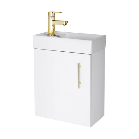 [BFSAH1893] Freehay Compact Cloakroom Vanity Basin Unit, 400mm - Choice of Mount Type, Colour and Handle Finish - Cutout