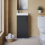 Compact Cloakroom Vanity Basin Unit, 400mm - Choice of Mount Type, Colour and Handle Finish