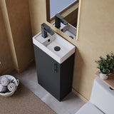 Compact Cloakroom Vanity Basin Unit, 400mm - Choice of Mount Type, Colour and Handle Finish