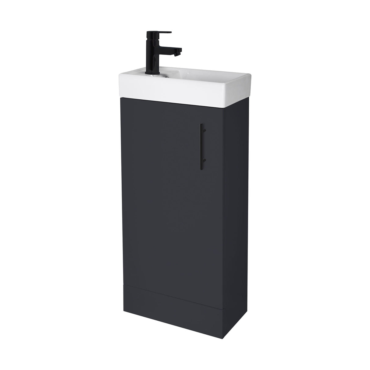 [BFSAH2492] Freehay Compact Cloakroom Vanity Basin Unit, 400mm - Choice of Mount Type, Colour and Handle Finish - Cutout