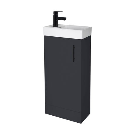 [BFSAH2492] Freehay Compact Cloakroom Vanity Basin Unit, 400mm - Choice of Mount Type, Colour and Handle Finish - Cutout