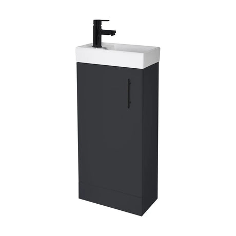 Freehay Compact Cloakroom Vanity Basin Unit, 400mm - Choice of Mount Type, Colour and Handle Finish