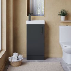[BFSAH2492] Freehay Compact Cloakroom Vanity Basin Unit, 400mm - Choice of Mount Type, Colour and Handle Finish - Lifestyle 1