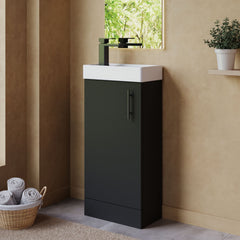 [BFSAH2492] Freehay Compact Cloakroom Vanity Basin Unit, 400mm - Choice of Mount Type, Colour and Handle Finish - Lifestyle 3
