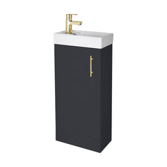 [BFSAH2493] Freehay Compact Cloakroom Vanity Basin Unit, 400mm - Choice of Mount Type, Colour and Handle Finish - Cutout