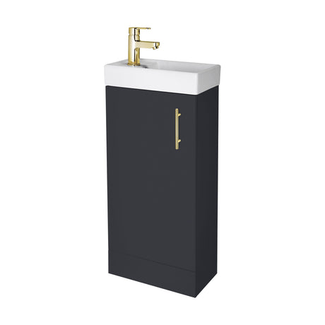 [BFSAH2493] Freehay Compact Cloakroom Vanity Basin Unit, 400mm - Choice of Mount Type, Colour and Handle Finish - Cutout