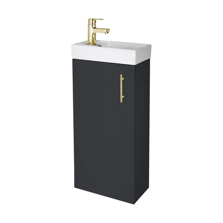 Freehay Compact Cloakroom Vanity Basin Unit, 400mm - Choice of Mount Type, Colour and Handle Finish