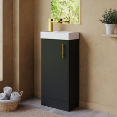 [BFSAH2493] Freehay Compact Cloakroom Vanity Basin Unit, 400mm - Choice of Mount Type, Colour and Handle Finish - Lifestyle 3