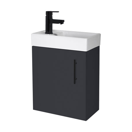 [BFSAH2592] Freehay Compact Cloakroom Vanity Basin Unit, 400mm - Choice of Mount Type, Colour and Handle Finish - Cutout
