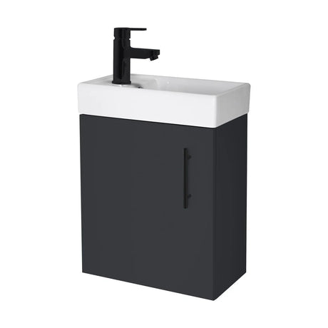 Freehay Compact Cloakroom Vanity Basin Unit, 400mm - Choice of Mount Type, Colour and Handle Finish