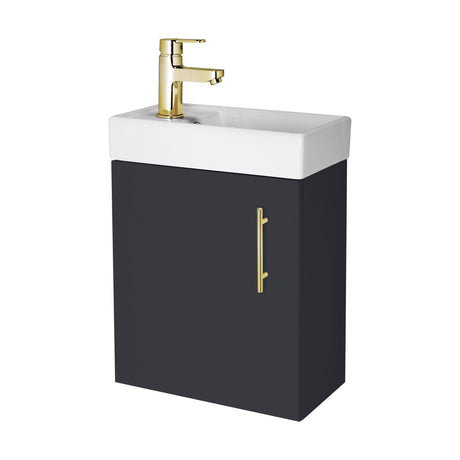 [BFSAH2593] Freehay Compact Cloakroom Vanity Basin Unit, 400mm - Choice of Mount Type, Colour and Handle Finish - Cutout