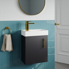 [BFSAH2593] Freehay Compact Cloakroom Vanity Basin Unit, 400mm - Choice of Mount Type, Colour and Handle Finish - Lifestyle 3