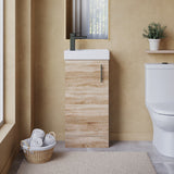 Compact Cloakroom Vanity Basin Unit, 400mm - Choice of Mount Type, Colour and Handle Finish