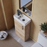 Compact Cloakroom Vanity Basin Unit, 400mm - Choice of Mount Type, Colour and Handle Finish