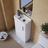 Compact Cloakroom Vanity Basin Unit, 400mm - Choice of Mount Type, Colour and Handle Finish