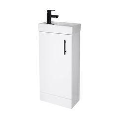 [BFSAH9292] Freehay Compact Cloakroom Vanity Basin Unit, 400mm - Choice of Mount Type, Colour and Handle Finish - Cutout
